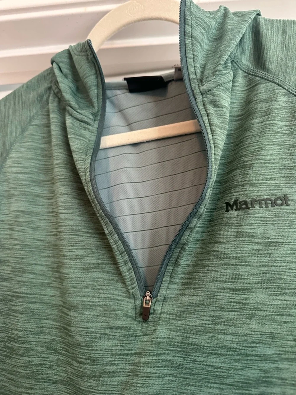 Men’s M Marmot Sunrift Teal Half Zip Hoodie Jacket